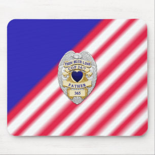 Thin Blue Line Badge Mouse Mat