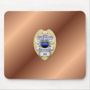 Thin Blue Line Badge Mouse Mat