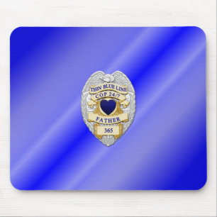 Thin Blue Line Badge Mouse Mat
