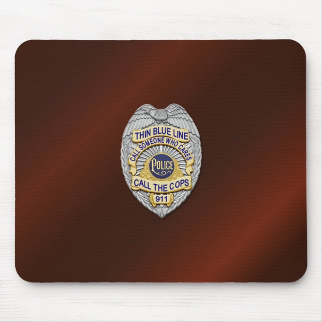 Thin Blue Line Badge Mouse Mat (Front)