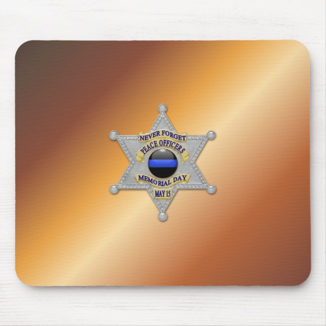 Thin Blue Line Badge Mouse Mat (Front)