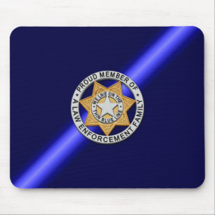 Thin Blue Line Badge Mouse Mat