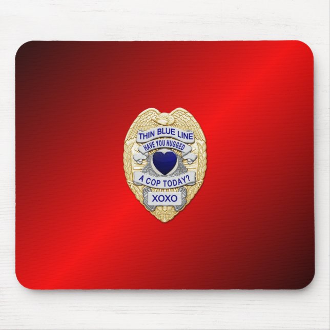 Thin Blue Line Badge Mouse Mat (Front)