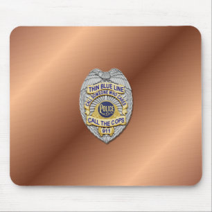 Thin Blue Line Badge Mouse Mat