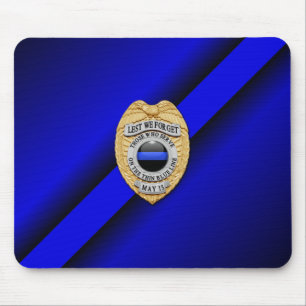 Thin Blue Line Badge Mouse Mat