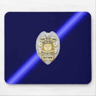 Thin Blue Line Badge Mouse Mat