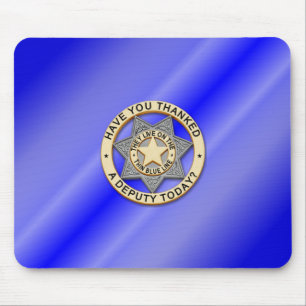 Thin Blue Line Badge Mouse Mat