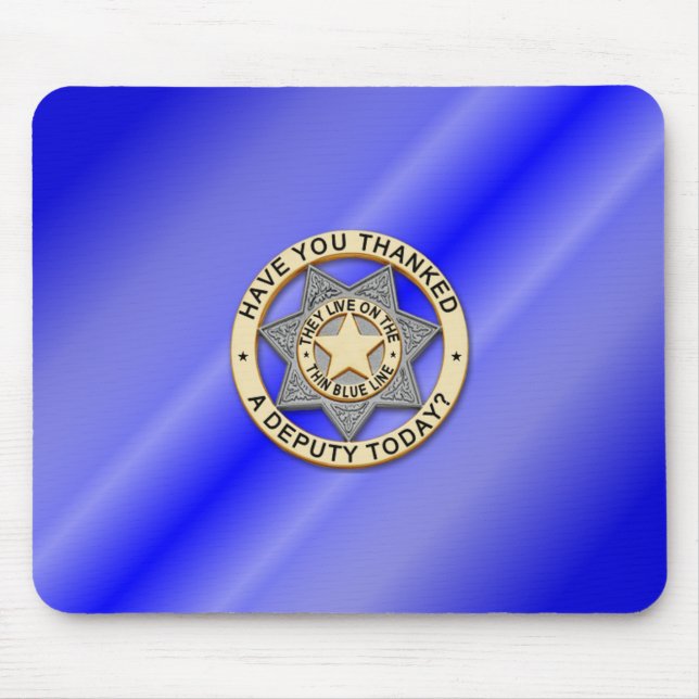Thin Blue Line Badge Mouse Mat (Front)
