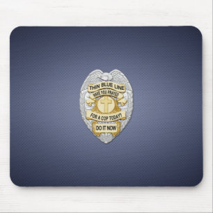 Thin Blue Line Badge Mouse Mat