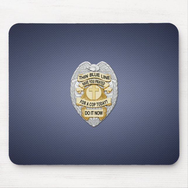 Thin Blue Line Badge Mouse Mat (Front)
