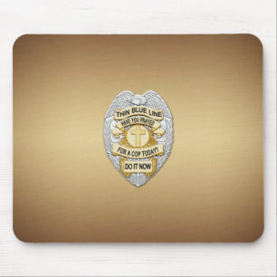 Thin Blue Line Badge Mouse Mat
