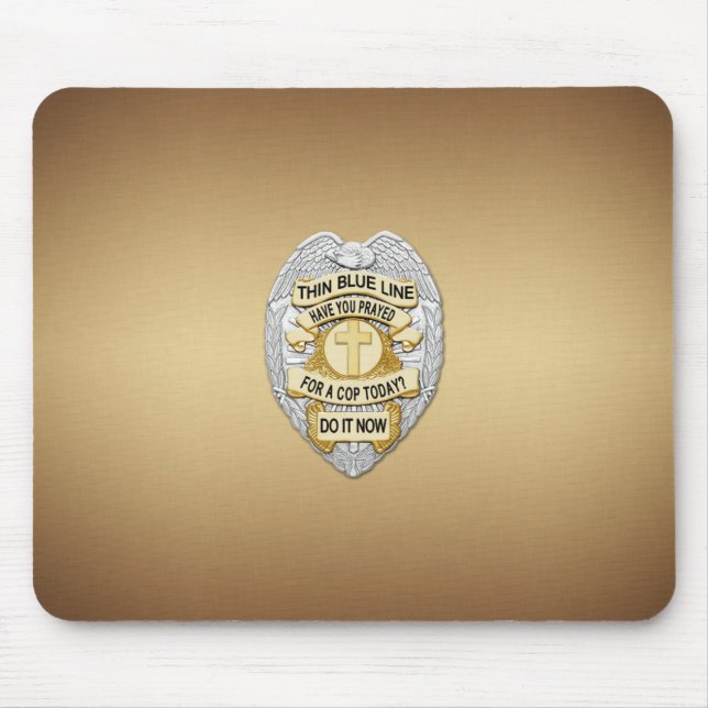 Thin Blue Line Badge Mouse Mat (Front)