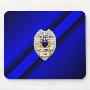Thin Blue Line Badge Mouse Mat