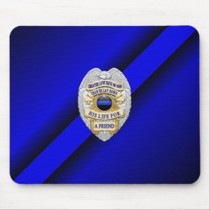 Thin Blue Line Badge Mouse Mat