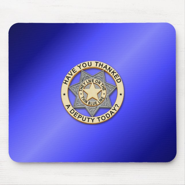 Thin Blue Line Badge Mouse Mat (Front)