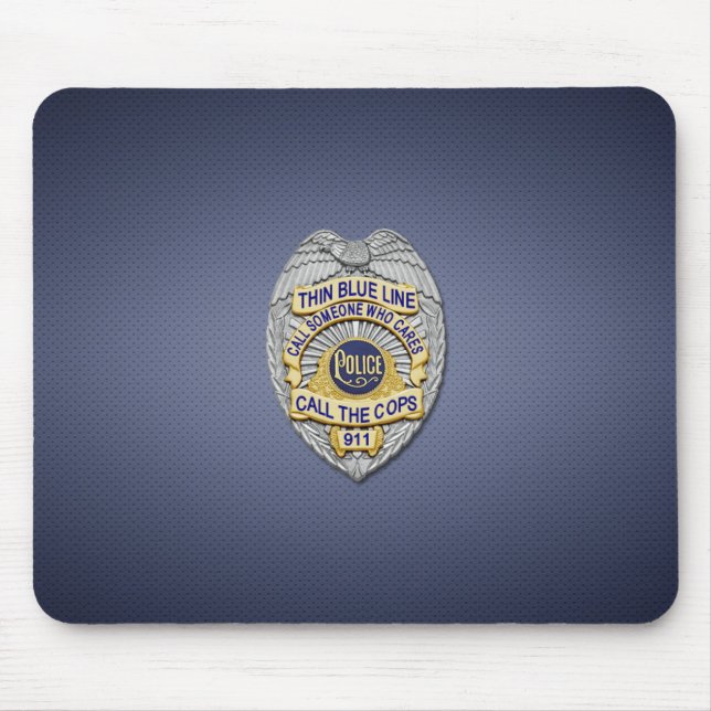 Thin Blue Line Badge Mouse Mat (Front)