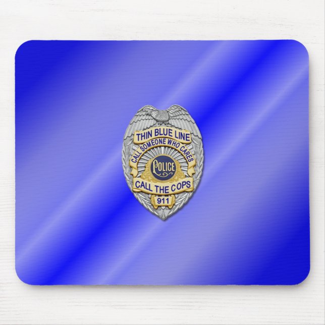 Thin Blue Line Badge Mouse Mat (Front)