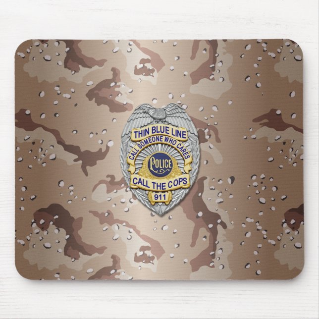 Thin Blue Line Badge Mouse Mat (Front)