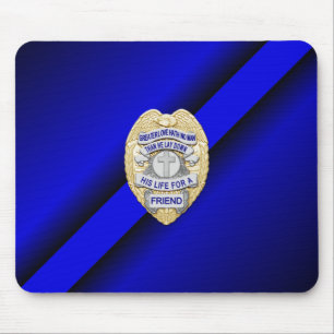 Thin Blue Line Badge Mouse Mat