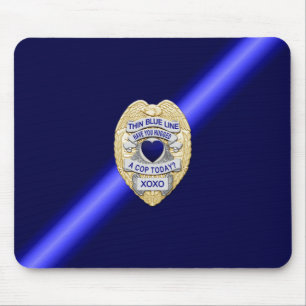 Thin Blue Line Badge Mouse Mat