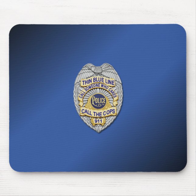 Thin Blue Line Badge Mouse Mat (Front)