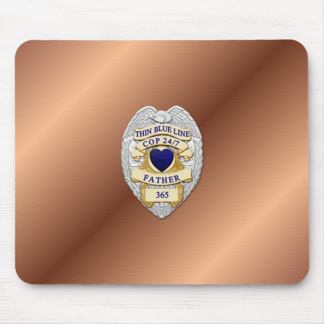 Thin Blue Line Badge Mouse Mat (Front)