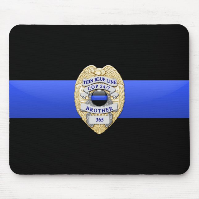 Thin Blue Line - Badge Mouse Mat (Front)