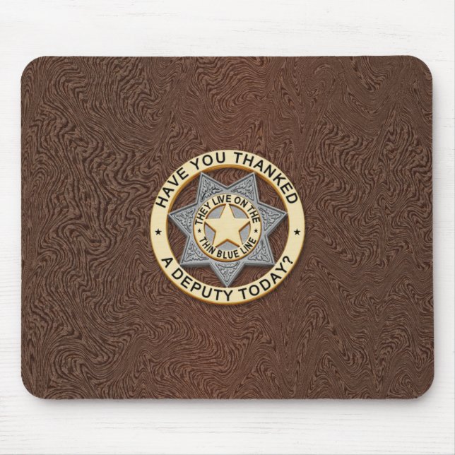 Thin Blue Line Badge Mouse Mat (Front)