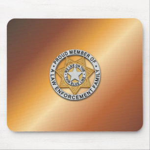 Thin Blue Line Badge Mouse Mat