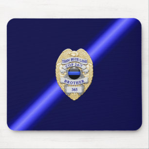 Thin Blue Line Badge Mouse Mat
