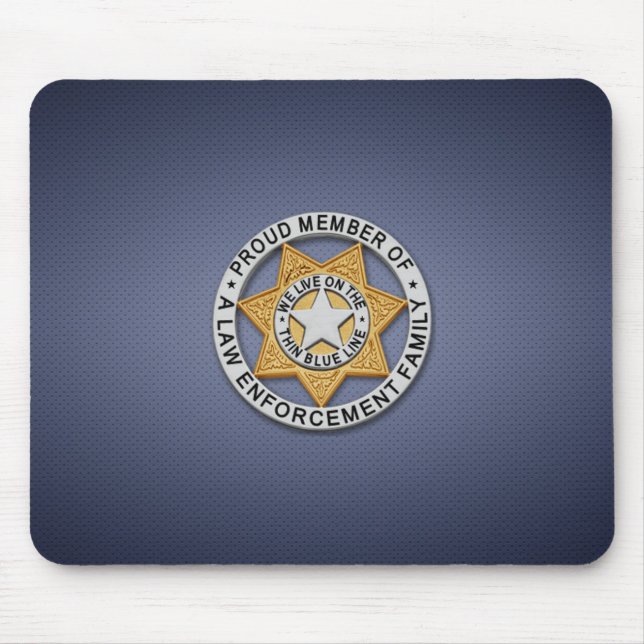 Thin Blue Line Badge Mouse Mat (Front)