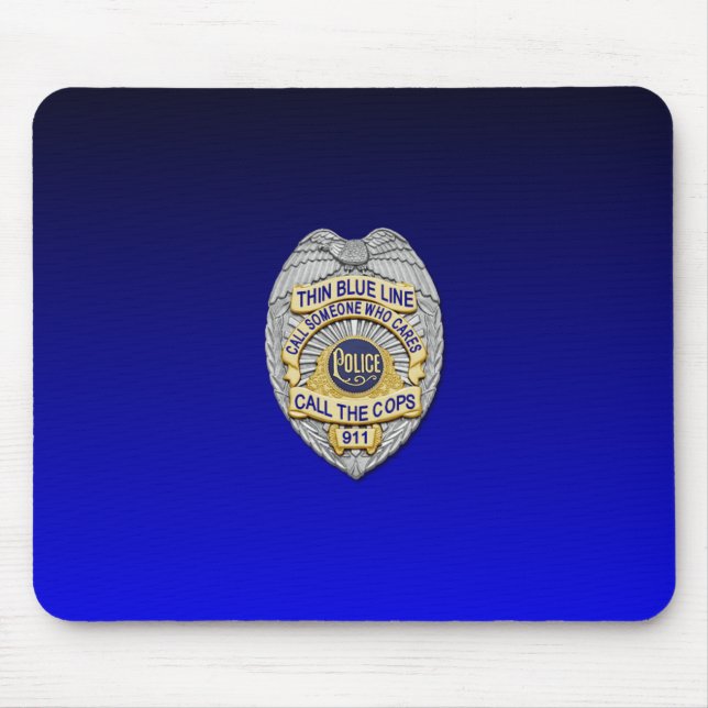 Thin Blue Line Badge Mouse Mat (Front)