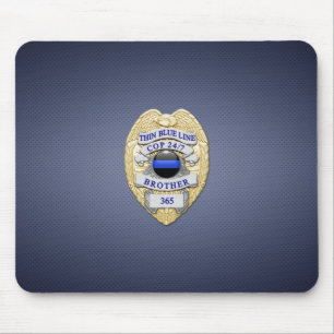 Thin Blue Line Badge Mouse Mat
