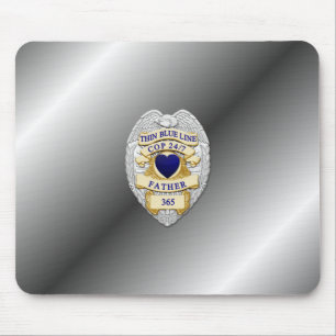 Thin Blue Line Badge Mouse Mat
