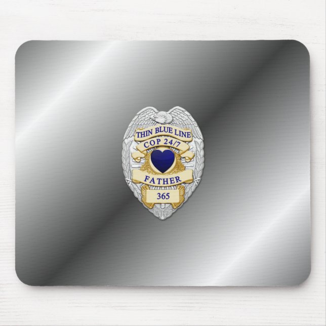 Thin Blue Line Badge Mouse Mat (Front)
