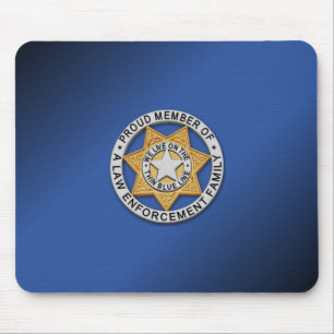 Thin Blue Line Badge Mouse Mat