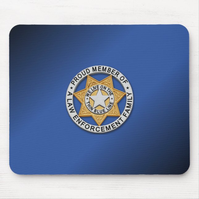 Thin Blue Line Badge Mouse Mat (Front)
