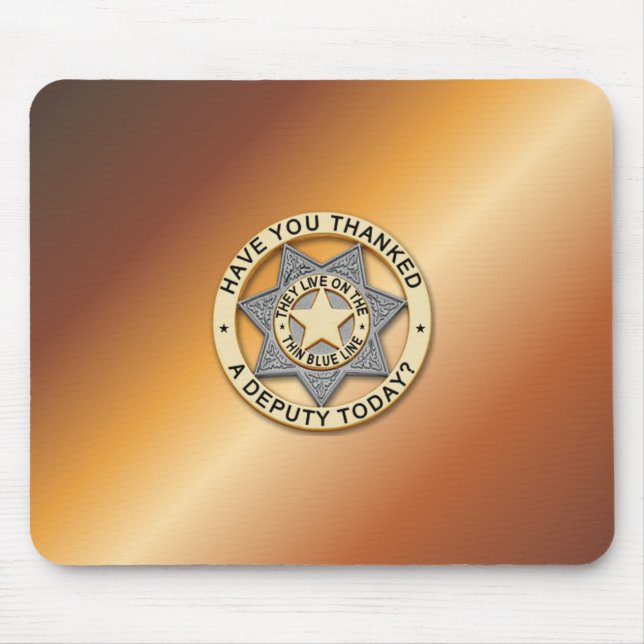 Thin Blue Line Badge Mouse Mat (Front)