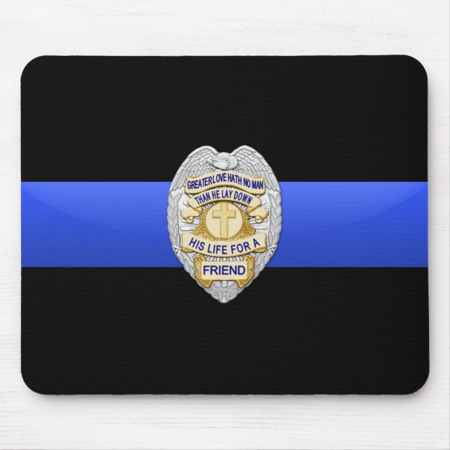 Thin Blue Line - Badge Mouse Mat (Front)