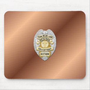 Thin Blue Line Badge Mouse Mat