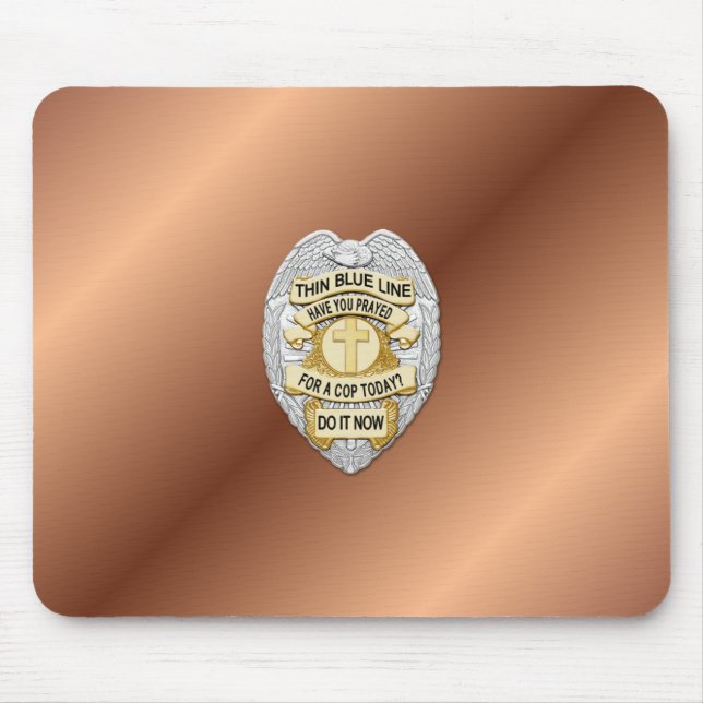 Thin Blue Line Badge Mouse Mat (Front)