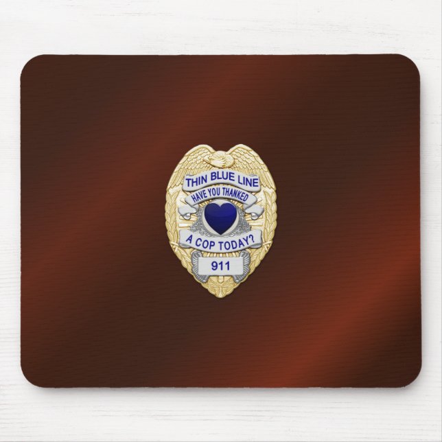 Thin Blue Line Badge Mouse Mat (Front)