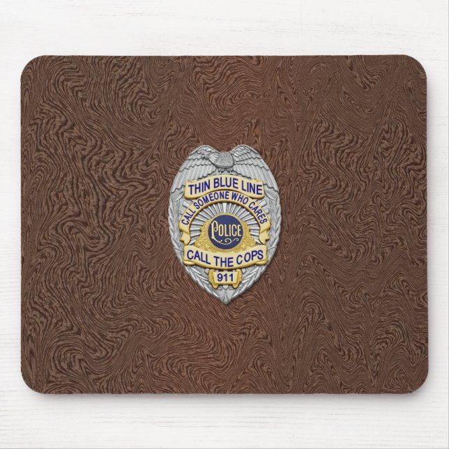 Thin Blue Line Badge Mouse Mat (Front)