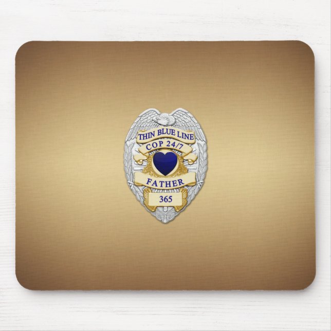 Thin Blue Line Badge Mouse Mat (Front)