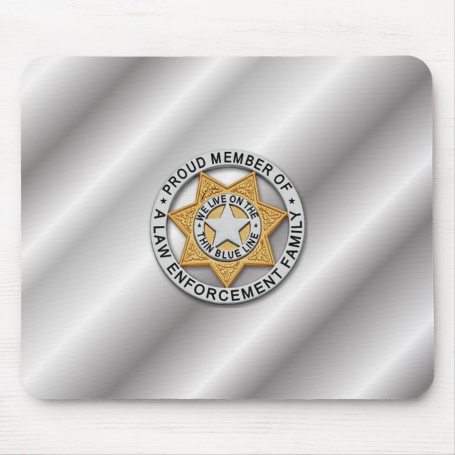 Thin Blue Line Badge Mouse Mat (Front)