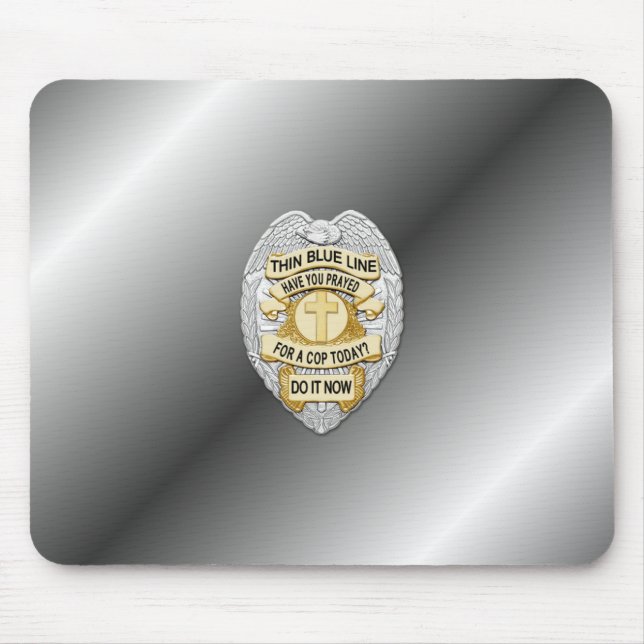 Thin Blue Line Badge Mouse Mat (Front)