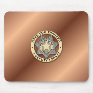 Thin Blue Line Badge Mouse Mat