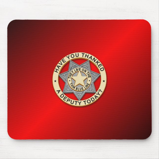 Thin Blue Line Badge Mouse Mat (Front)