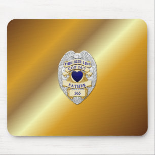 Thin Blue Line Badge Mouse Mat