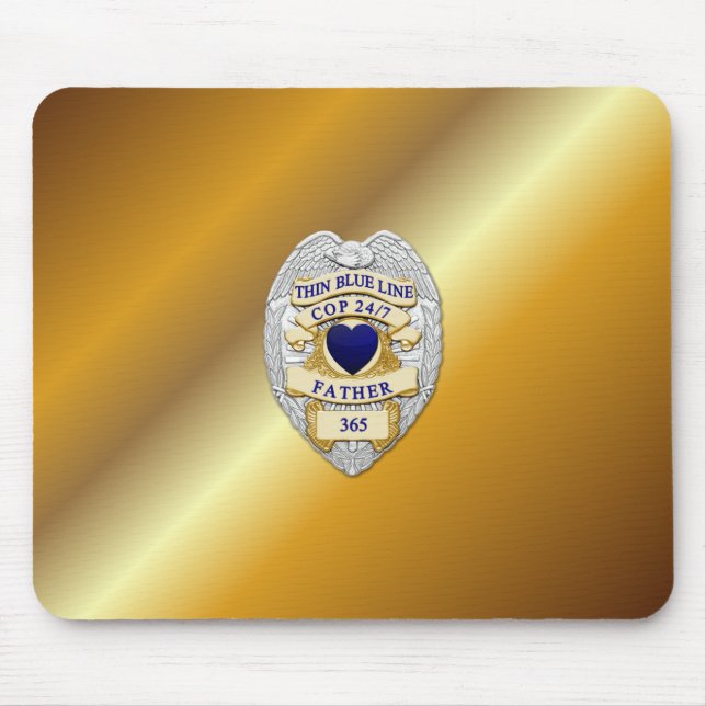 Thin Blue Line Badge Mouse Mat (Front)